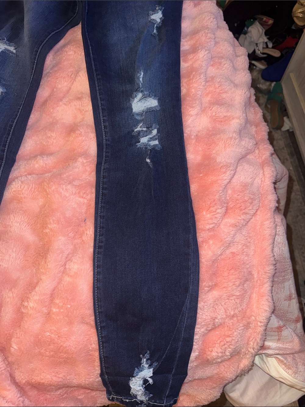 KanCan Dark Blue Distressed Skinny Jeans - Picture 3 of 6